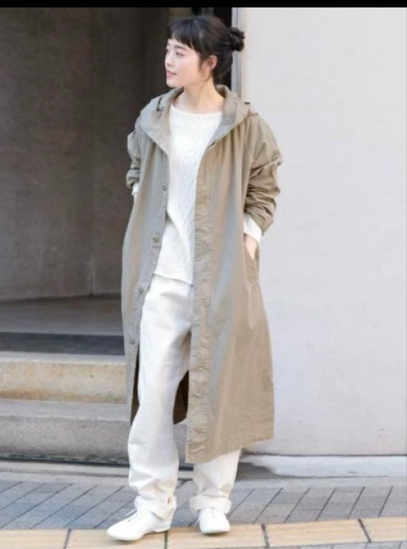 かぐれ　コットンオーバーダイフードロングコート