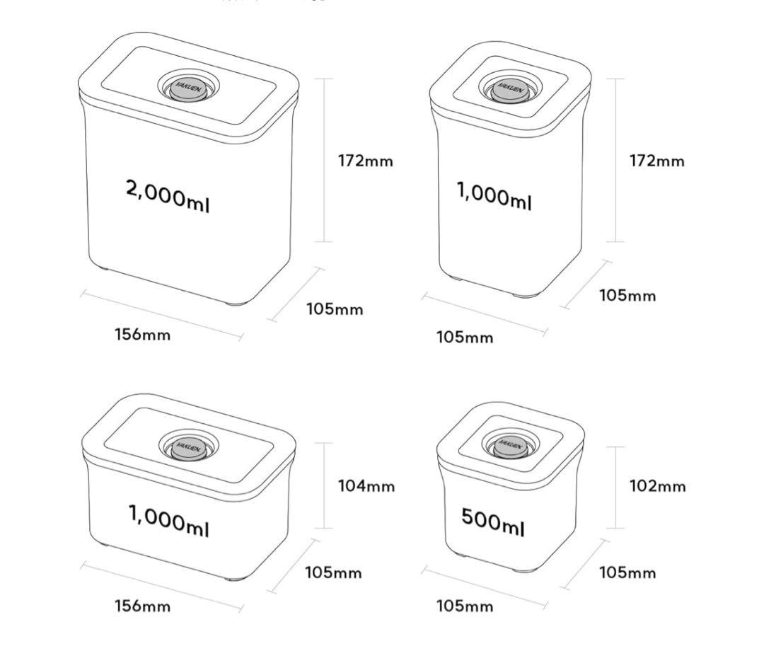 ゆめゆめ　VAKUEN 真空保存シーラー・保存容器4個セット