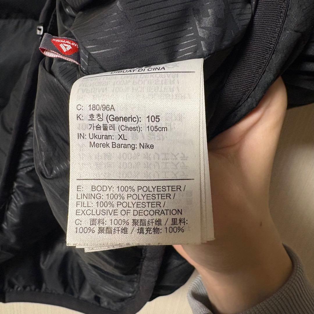 美品✨ NIKE ナイキ ダウンベスト 刺繍ロゴ　肉厚　ブラック