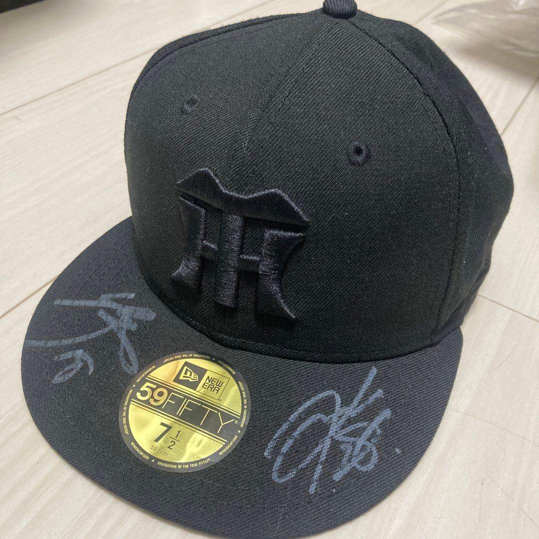 ⭐︎阪神タイガース　ニューエラ　キャップ　伊原投手　今朝丸投手　サイン