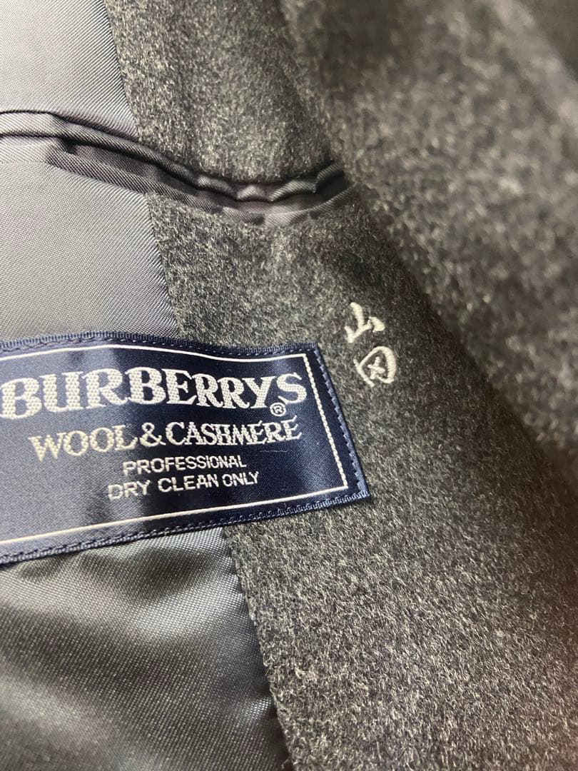 バーバリー　ウールカシミアコート　メンズ　三陽商会　濃いグレー