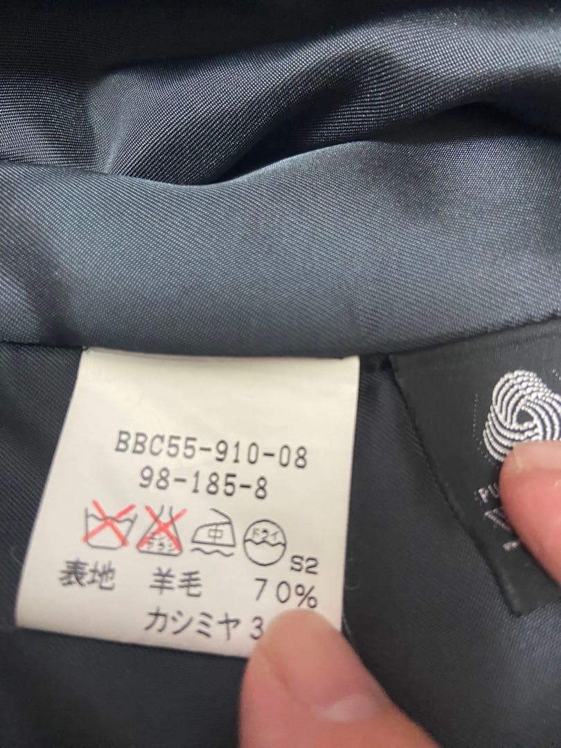 バーバリー　ウールカシミアコート　メンズ　三陽商会　濃いグレー