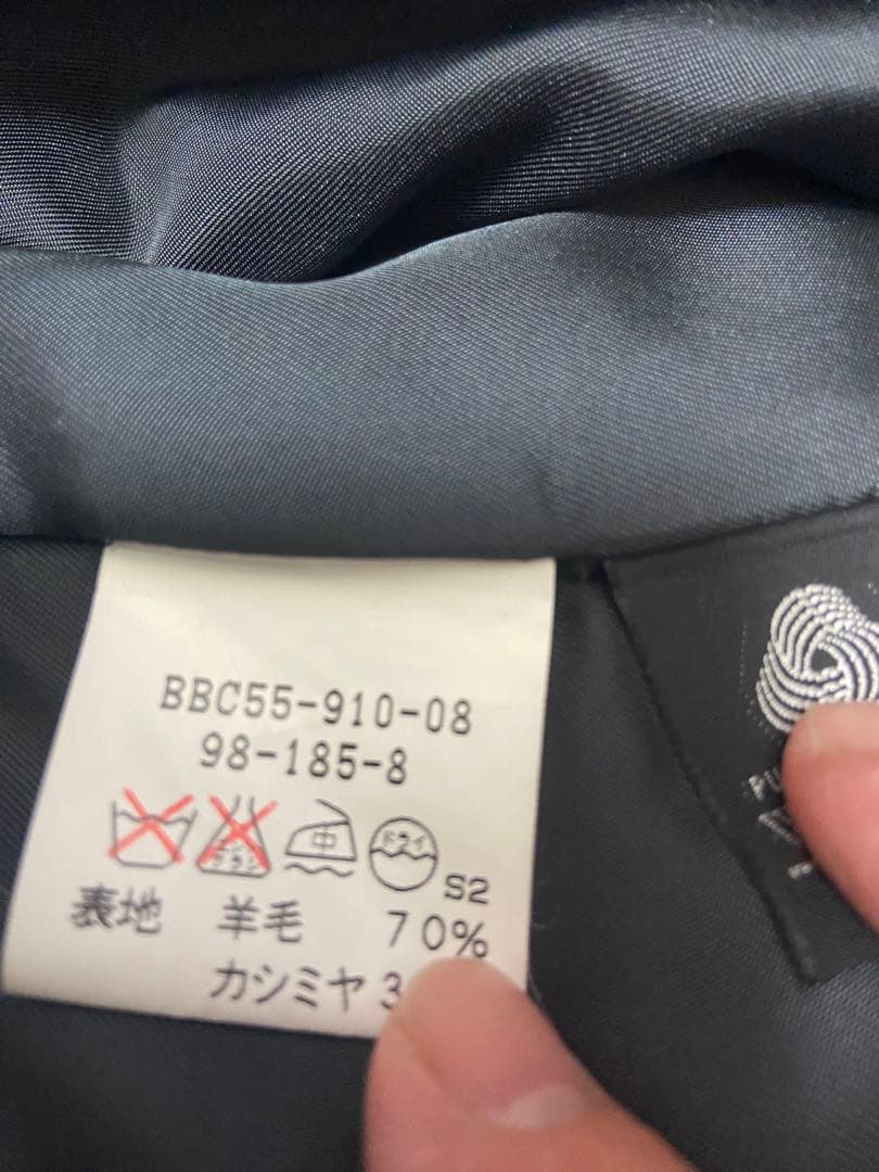 バーバリー　ウールカシミアコート　メンズ　三陽商会　濃いグレー