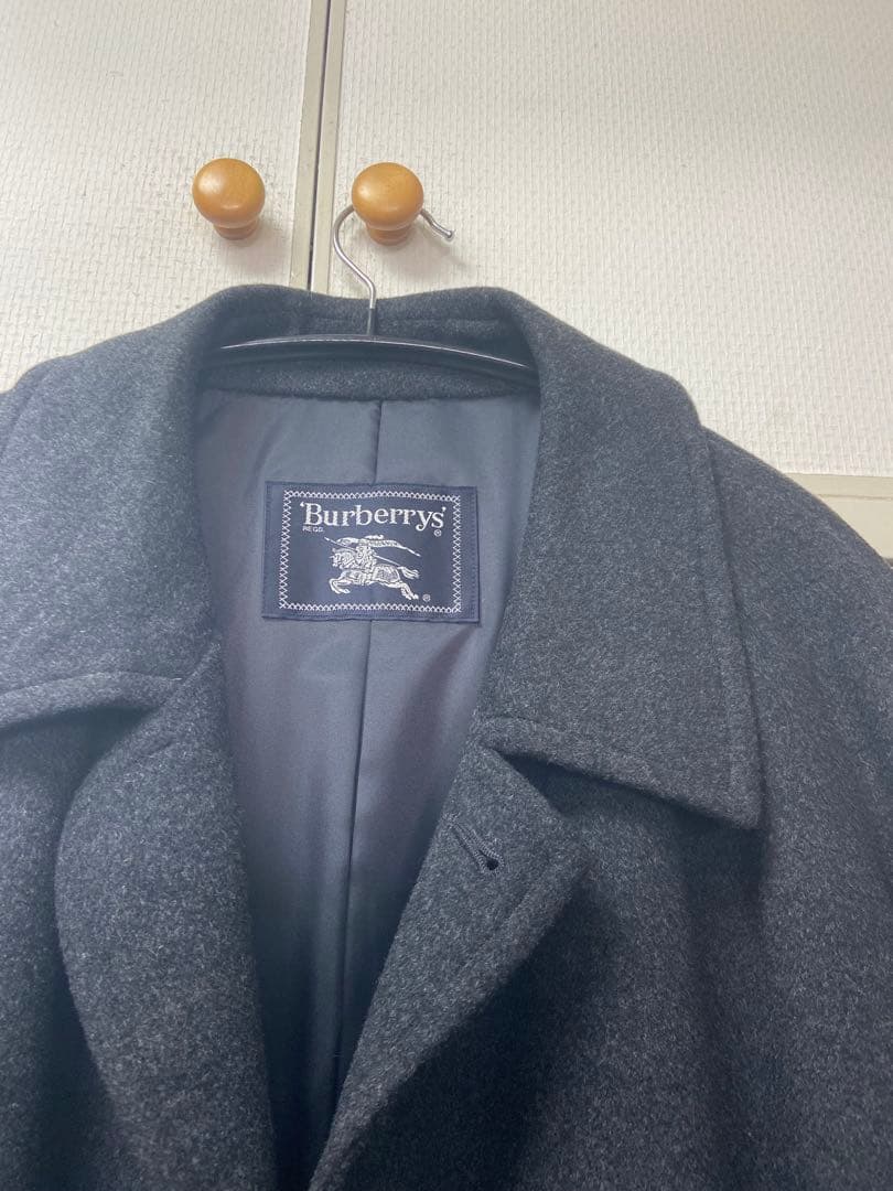 バーバリー　ウールカシミアコート　メンズ　三陽商会　濃いグレー
