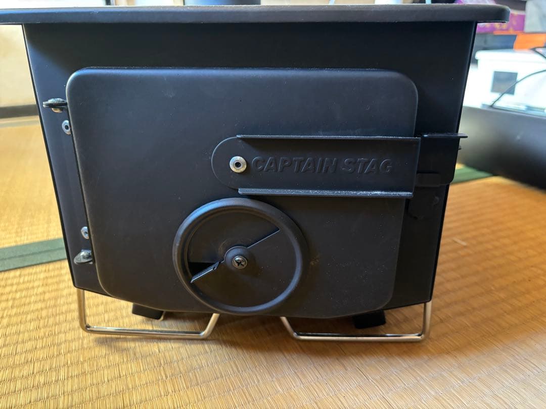 【タイムセール】キャプテンスタッグ 薪ストーブ 煙突付き 黒