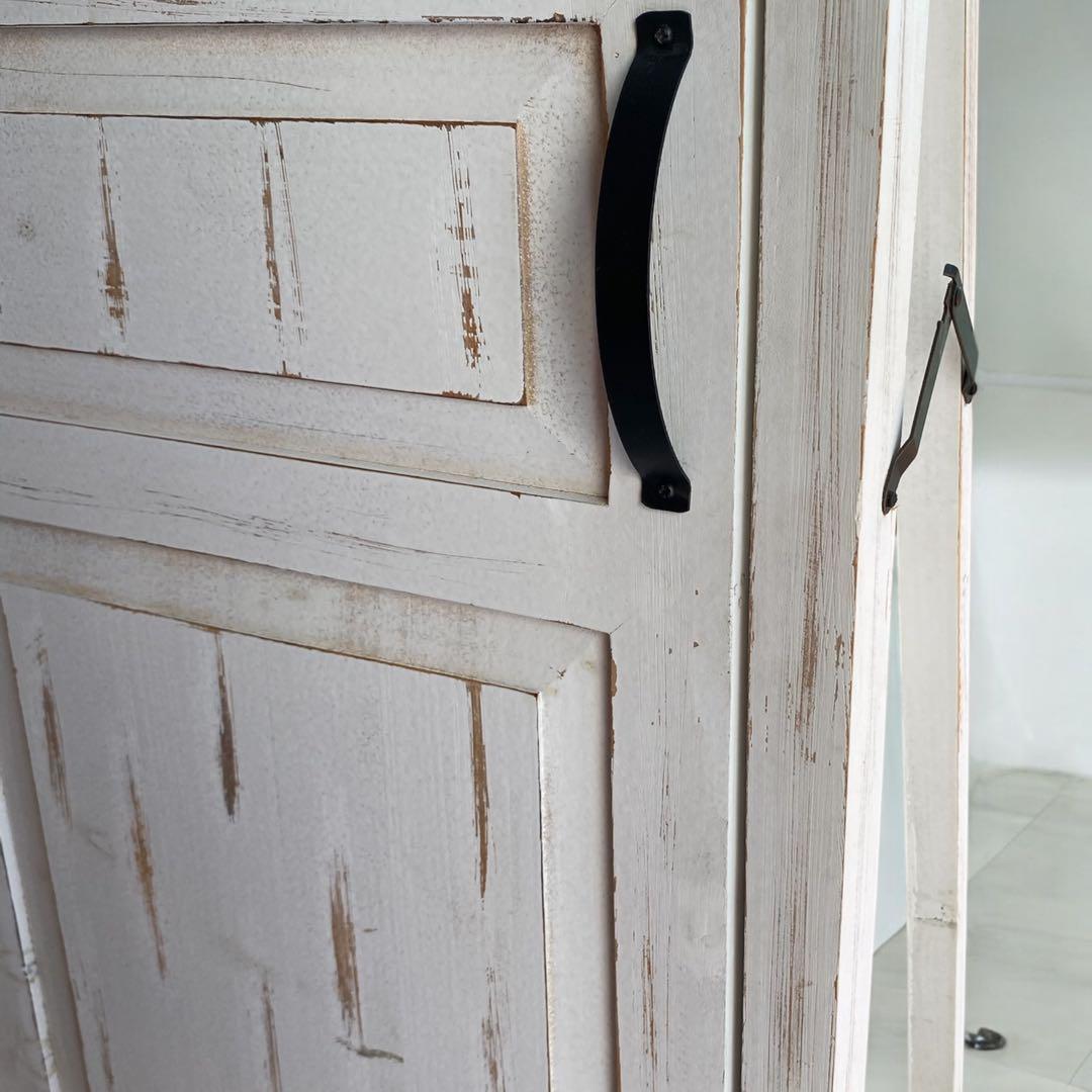 アンティーク調カントリー調★扉付きスタンドミラー　姿見　135cm　存在感抜群！