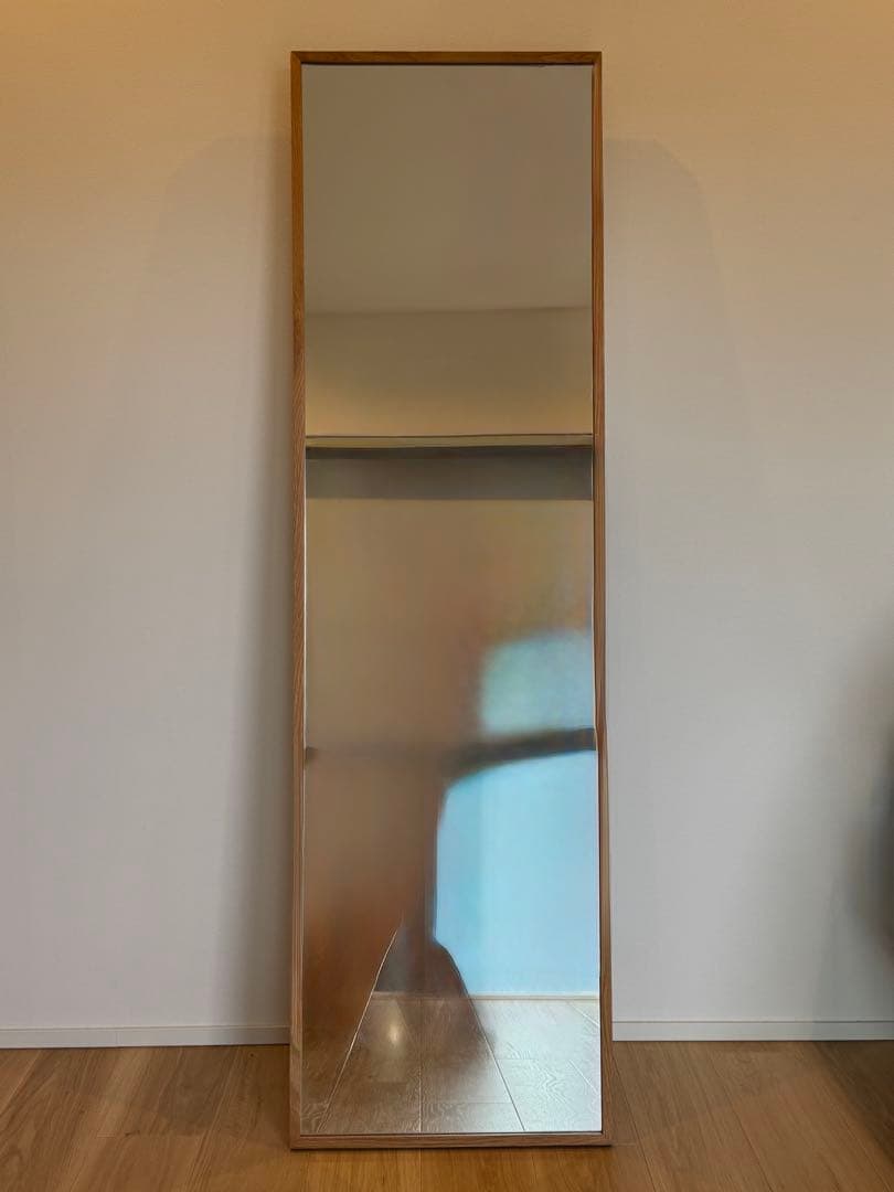 無印 オーク材ミラー・大 幅44×奥行33×高さ150.5cm