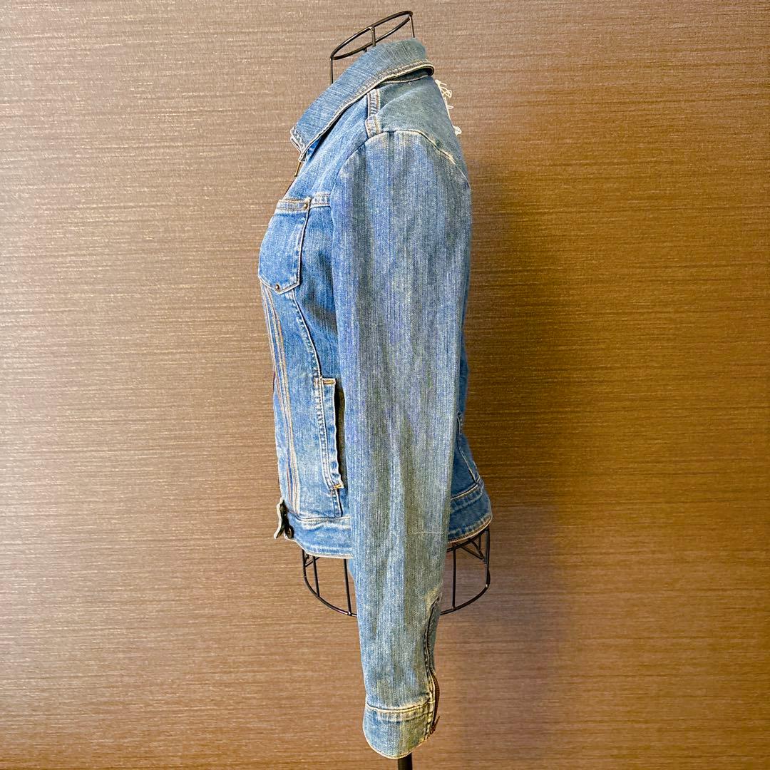国内正規品　D&G ヴィンテージ刺繍ロゴデニムジャケットSホログラム有