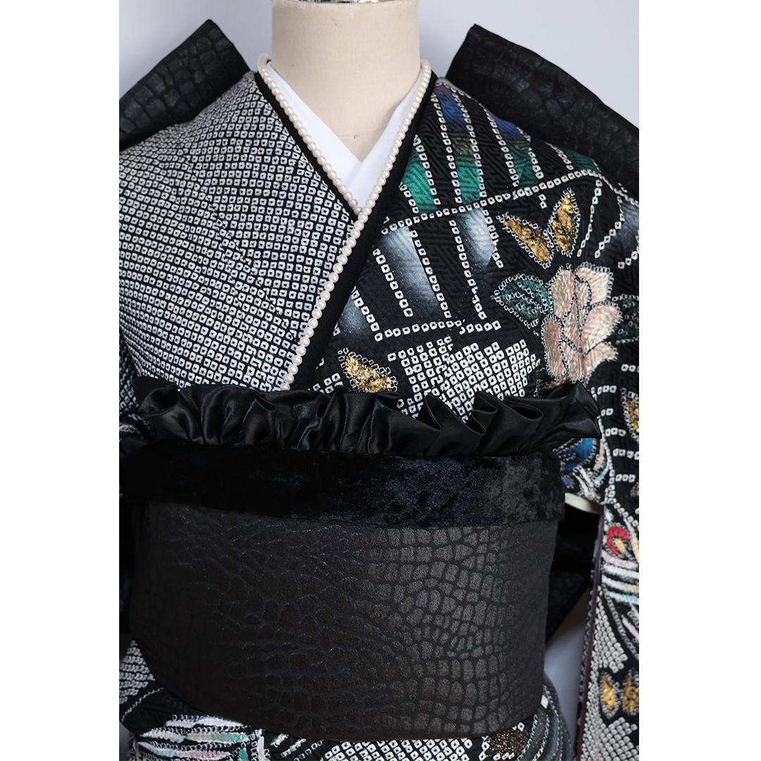 高級総絞り箔振袖単体162.5cmWR56