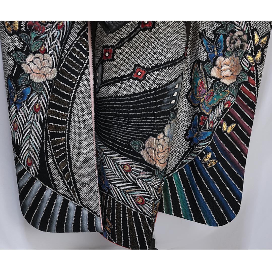 高級総絞り箔振袖単体162.5cmWR56