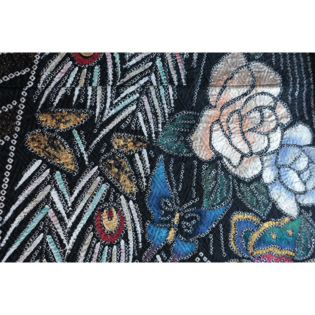 高級総絞り箔振袖単体162.5cmWR56