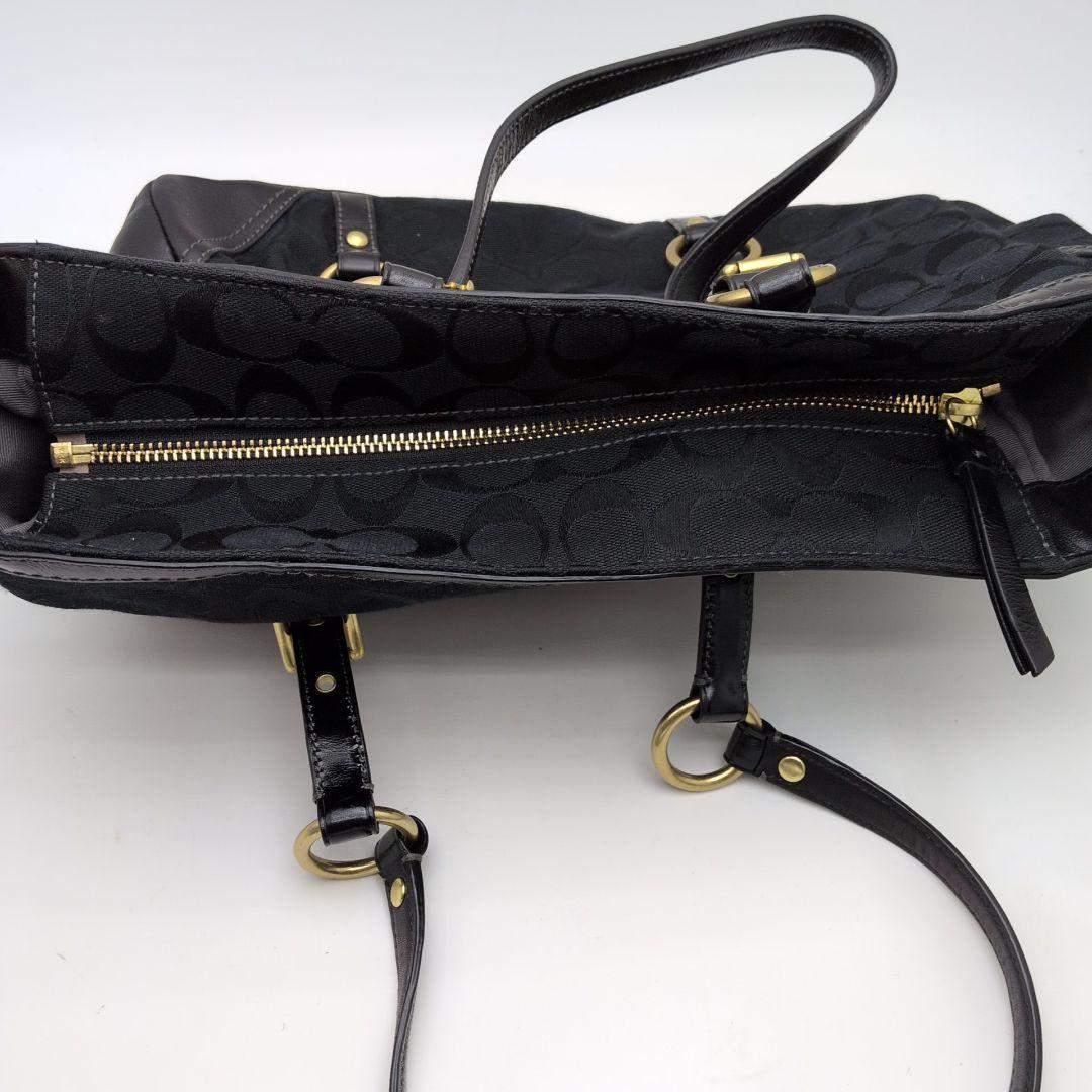 【極美品】COACH トートバッグ シグネチャー ターンロックy2k ブラック
