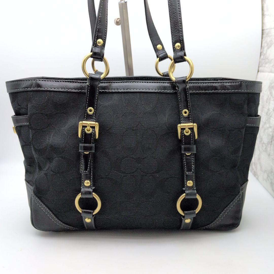 【極美品】COACH トートバッグ シグネチャー ターンロックy2k ブラック