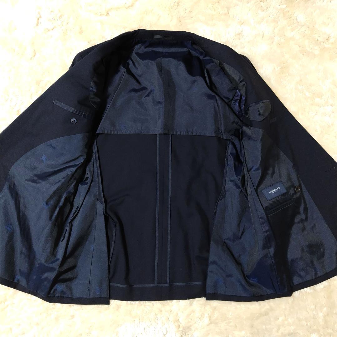 極美品✨バーバリー ロンドン セットアップ ダブル 紺ブレ 羊毛 モヘヤ