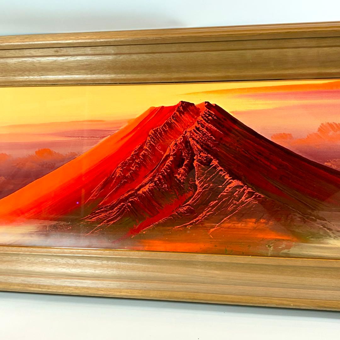 開運 赤富士絵画 百瀬善明作　厚盛赤富士