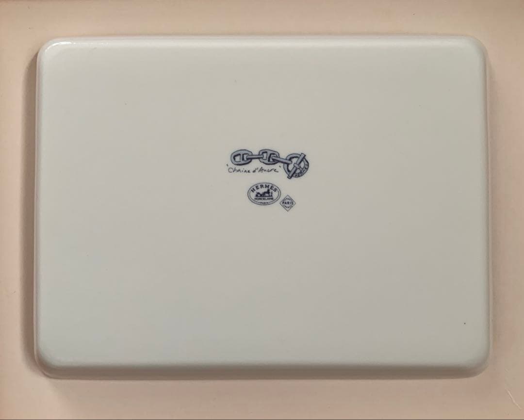 未使用　HERMES エルメス シェーヌダンクルスクエアプレート皿