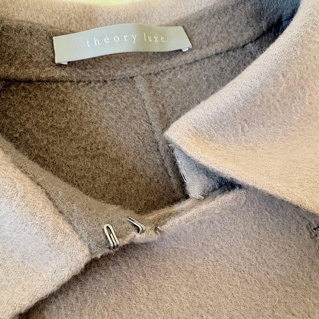 セオリーリュクス　ウールカシミヤロングコート　ダブルフェイス　バイカラー　38