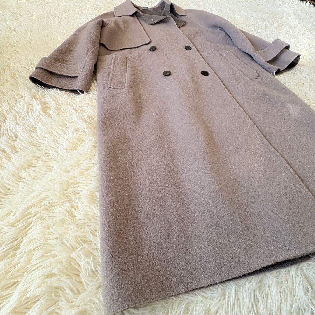 セオリーリュクス　ウールカシミヤロングコート　ダブルフェイス　バイカラー　38