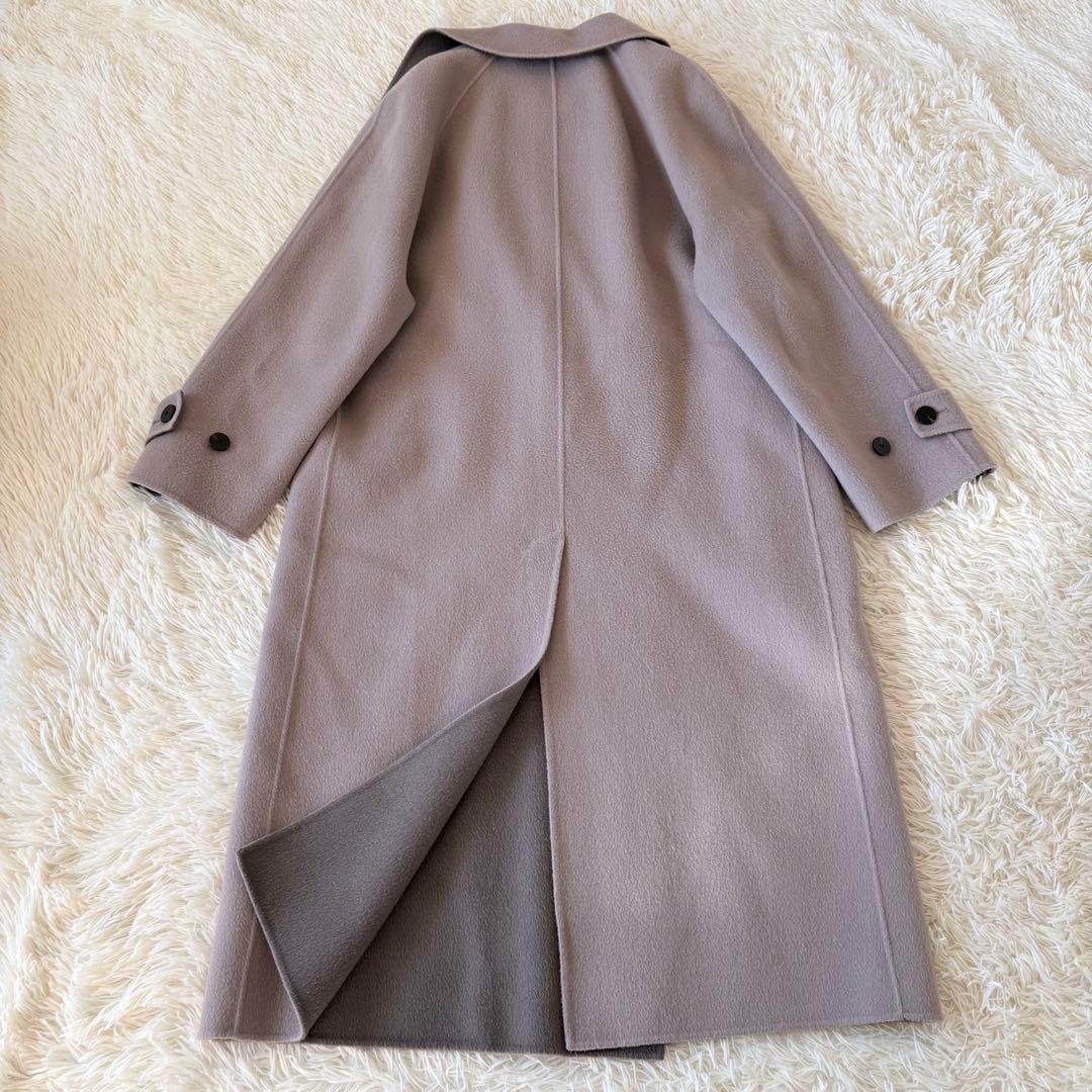 セオリーリュクス　ウールカシミヤロングコート　ダブルフェイス　バイカラー　38