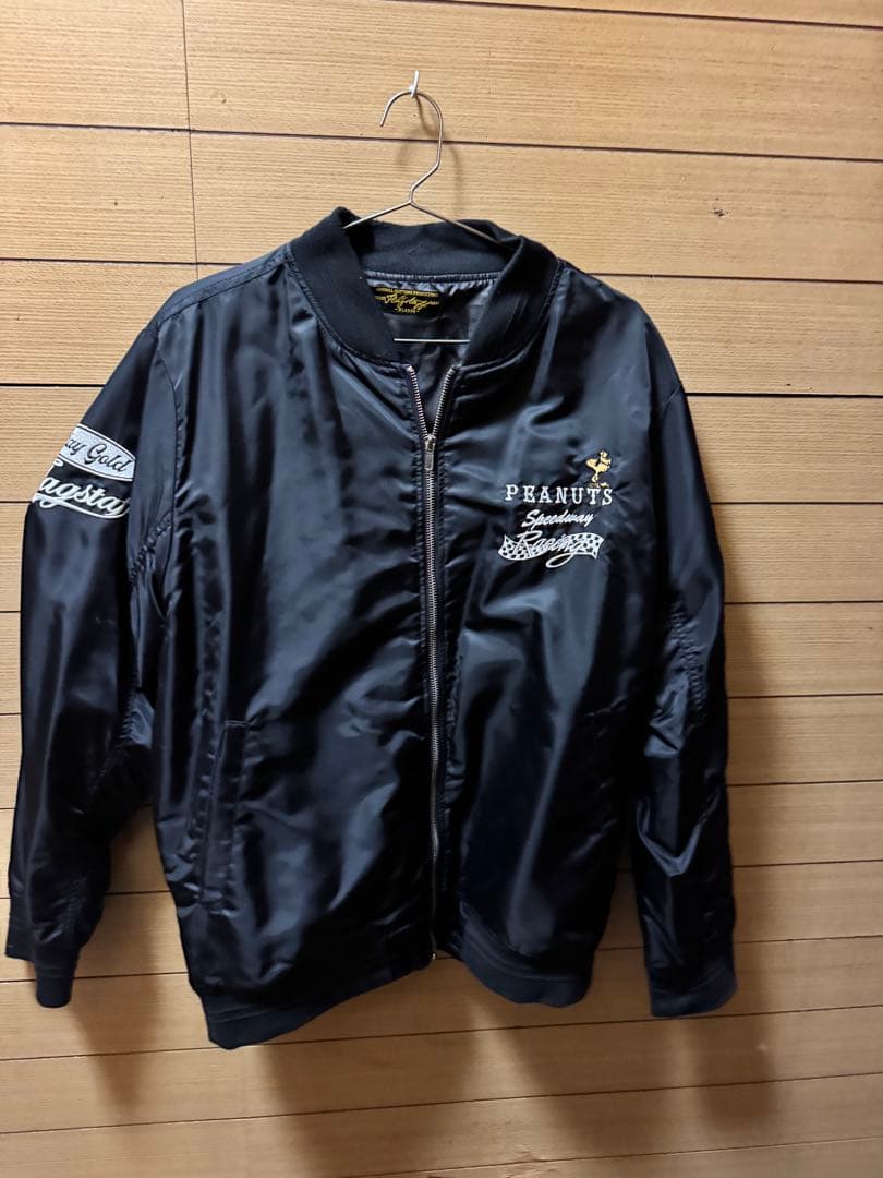 SNOOPY×Flagstaff PEANUTS BIKER MA-1 黒XL