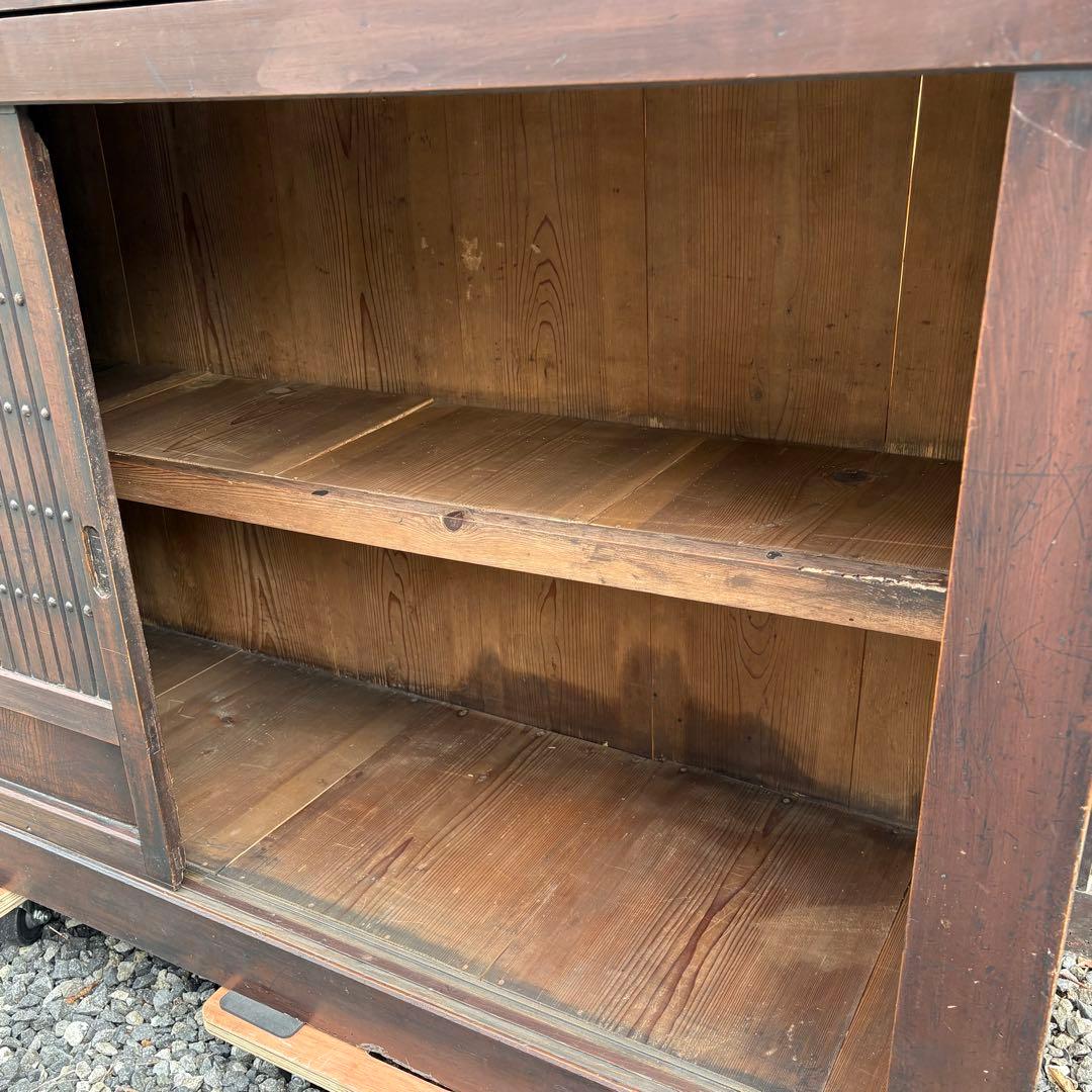 送料無料 明治時代 近江水屋箪笥 一間膳棚 近江箪笥 二段重ね 時代家具 和家具