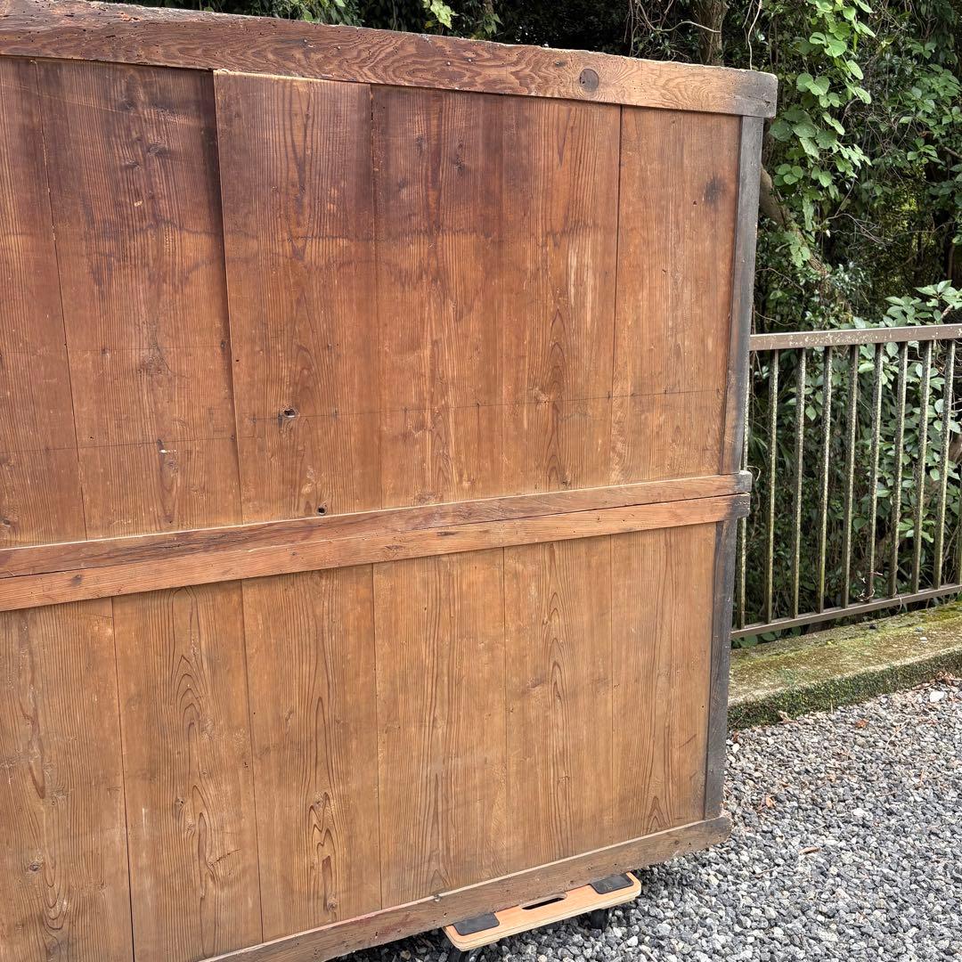 送料無料 明治時代 近江水屋箪笥 一間膳棚 近江箪笥 二段重ね 時代家具 和家具