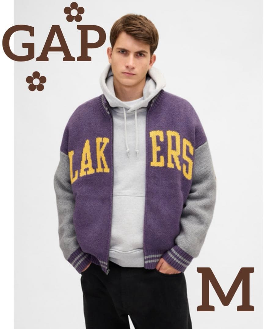 【希少】新品ꕥカシミヤタッチNBAロサンゼルスレイカーズロゴジップアップセーター