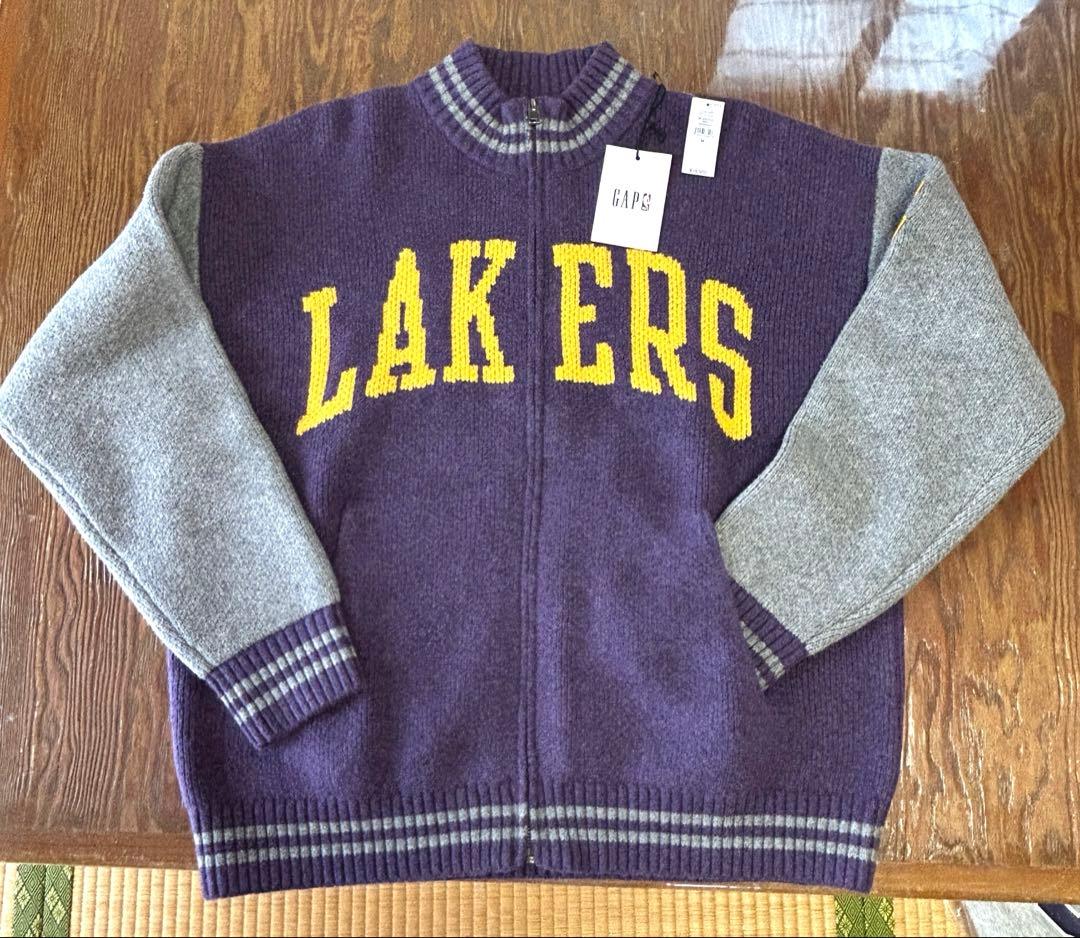 【希少】新品ꕥカシミヤタッチNBAロサンゼルスレイカーズロゴジップアップセーター
