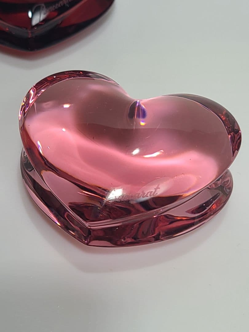 週末値下げバカラ　ザンザン ハート　オブジェ　レッド　ピンク