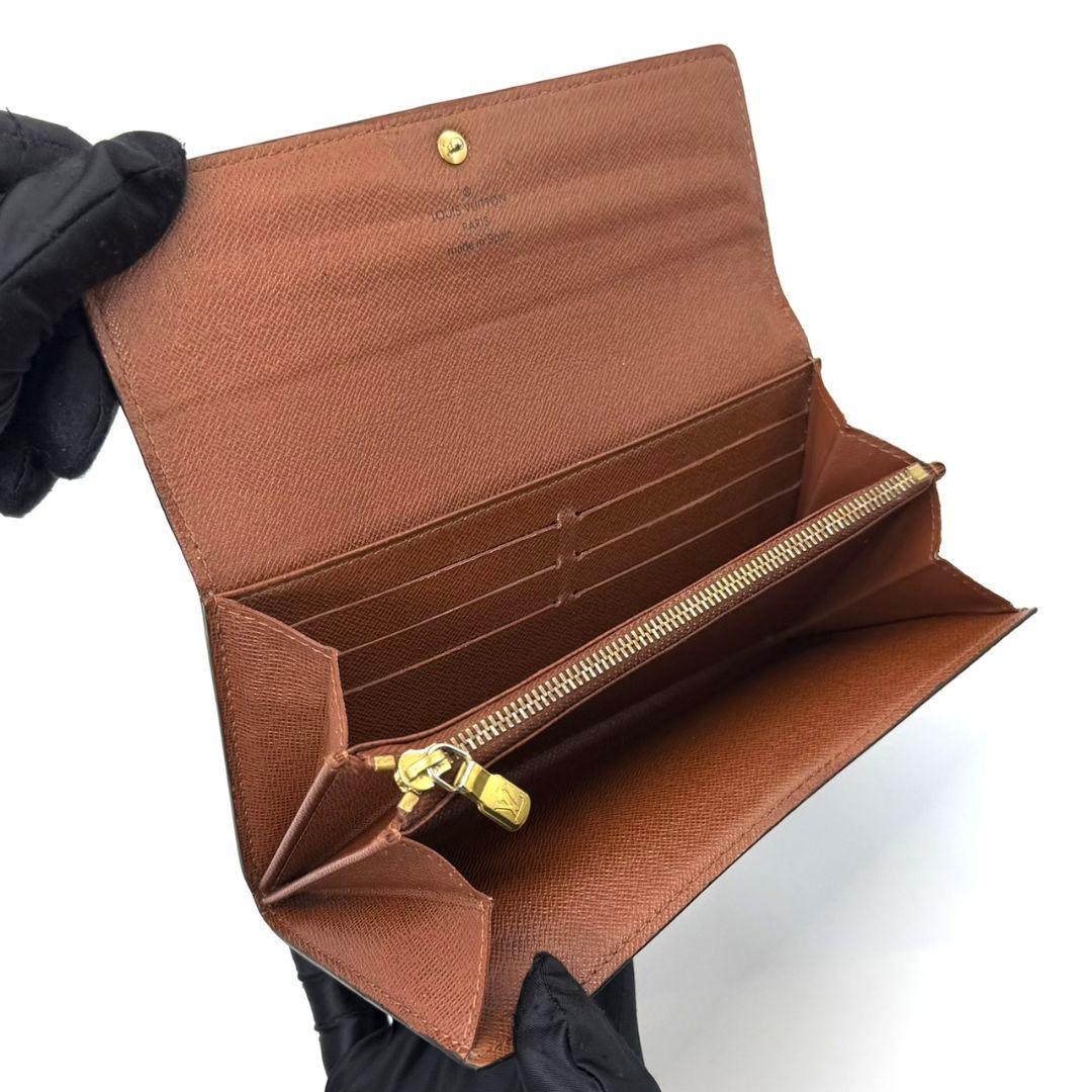 良品. ルイヴィトン モノグラム ポルトフォイユ サラ 財布 茶色 10カード