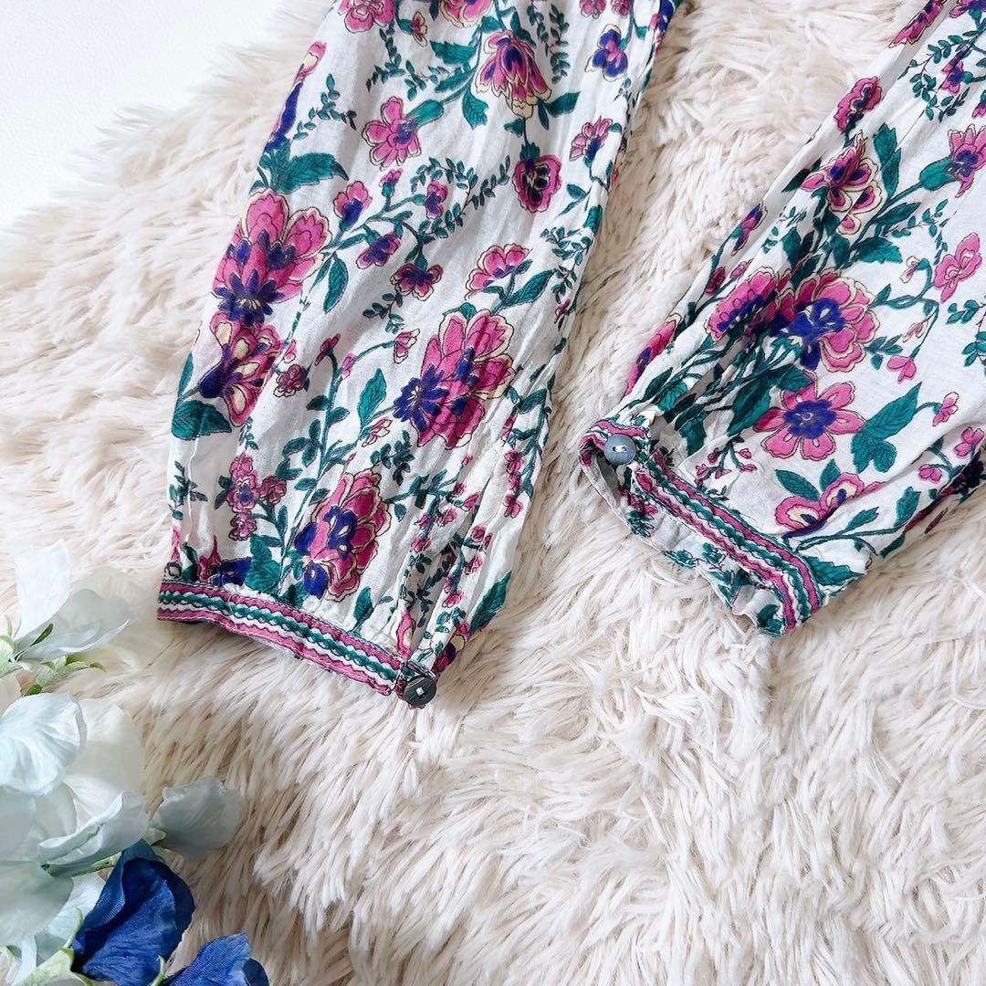 極美品ꕥザシンゾーン 近年 ホーリードレス フラワープリント フリル マキシ丈