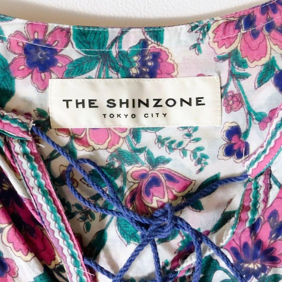 極美品ꕥザシンゾーン 近年 ホーリードレス フラワープリント フリル マキシ丈