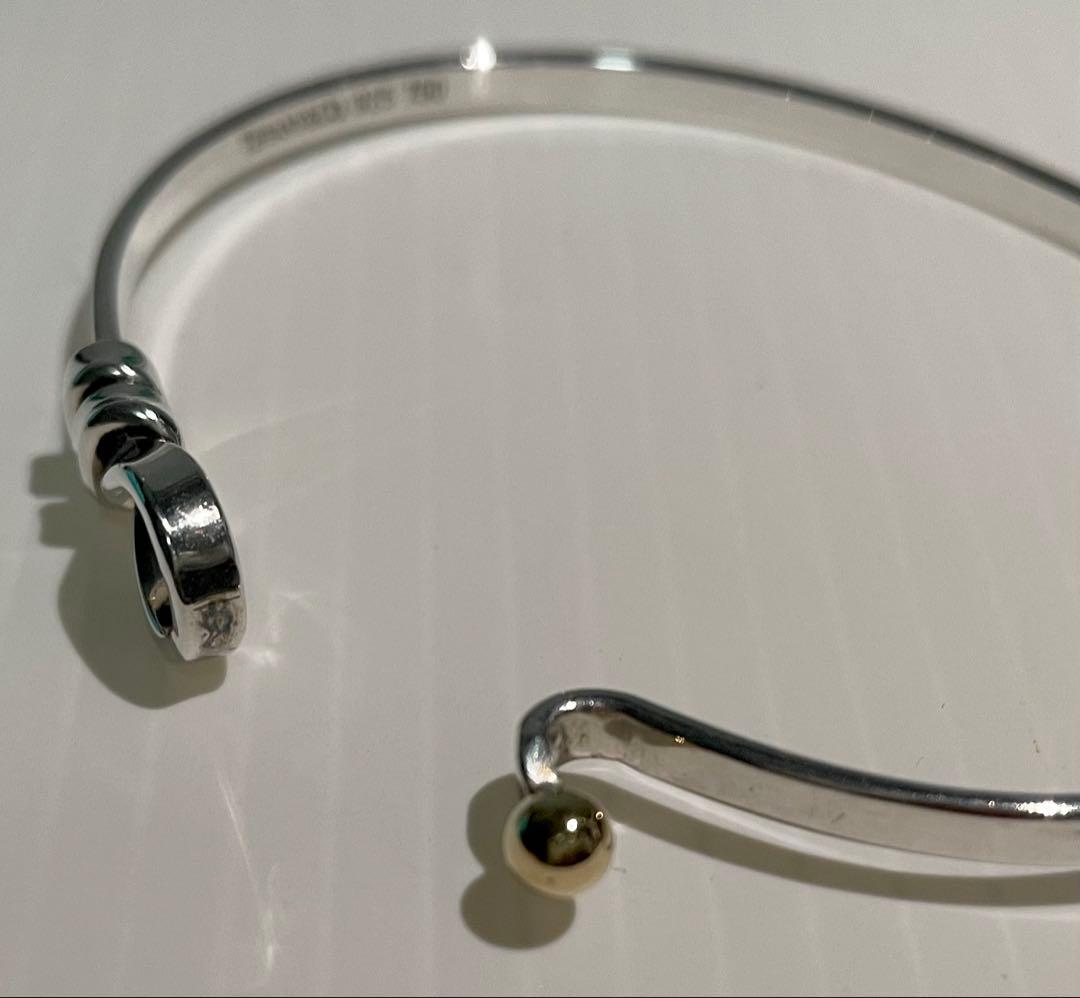 【Tiffany & Co. 】フック&アイ バングル シルバー K18 コンビ