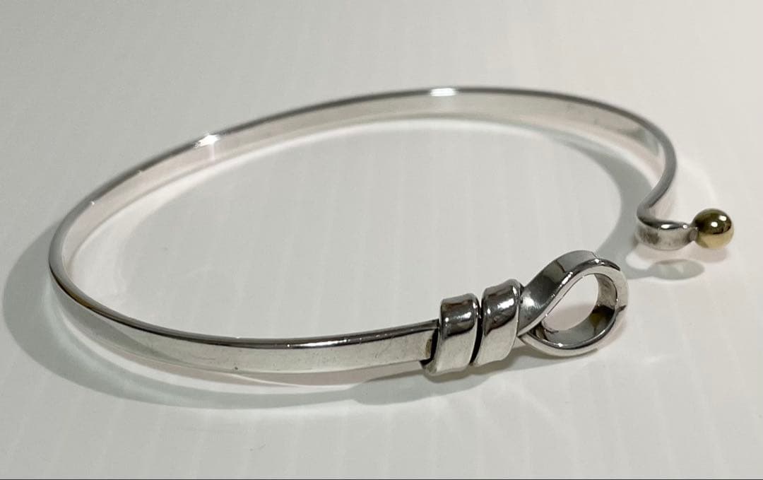 【Tiffany & Co. 】フック&アイ バングル シルバー K18 コンビ