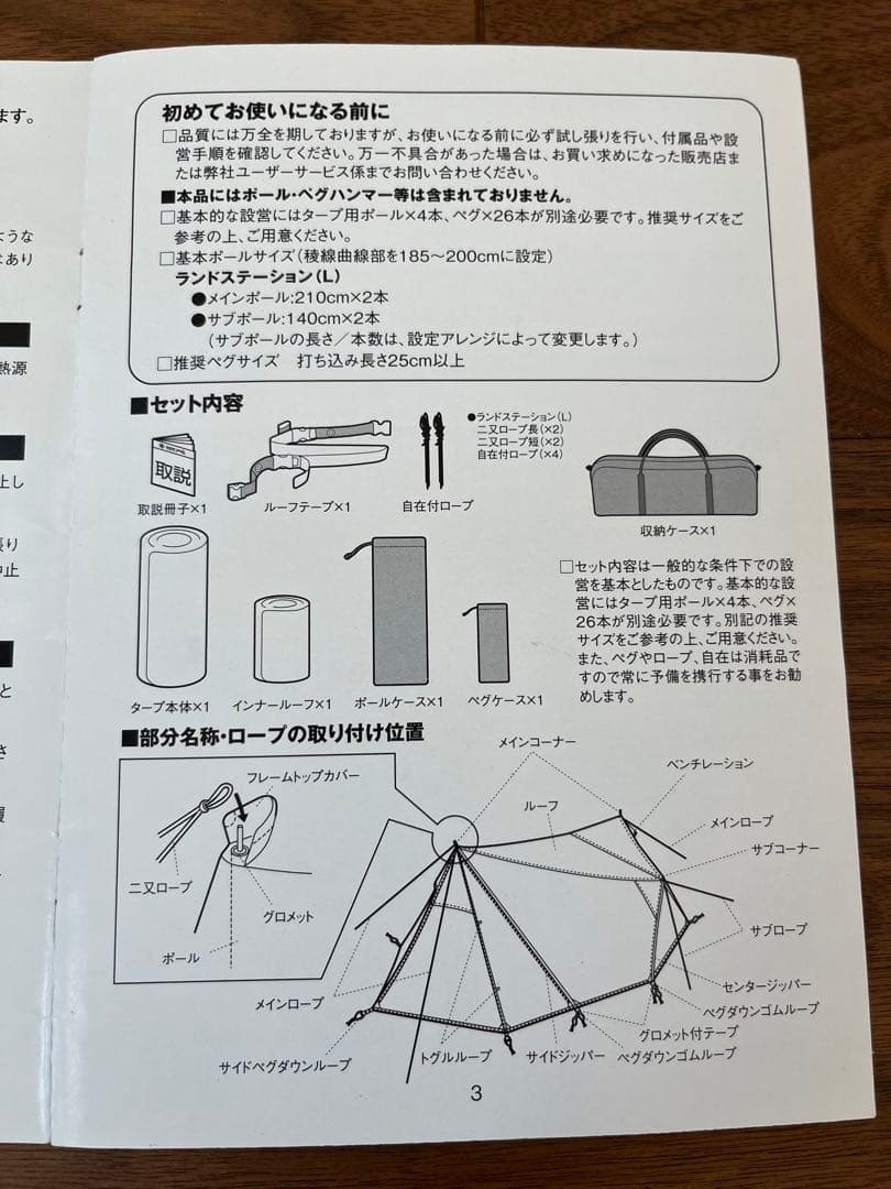  peak ランドステーションL インナールーム セット