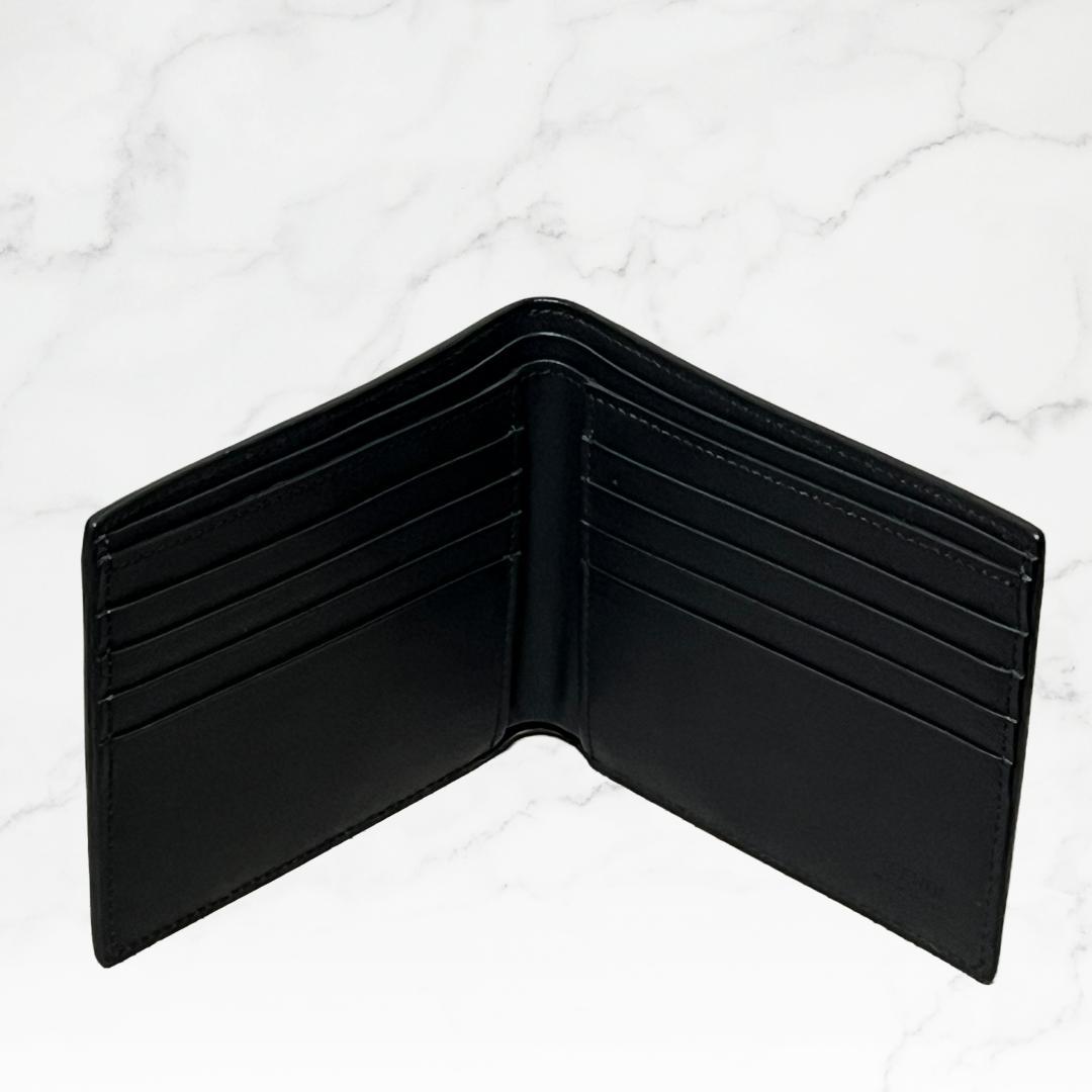 FENDI フェンディ 二つ折り財布 ブラック レザー モンスターアイ メンズ