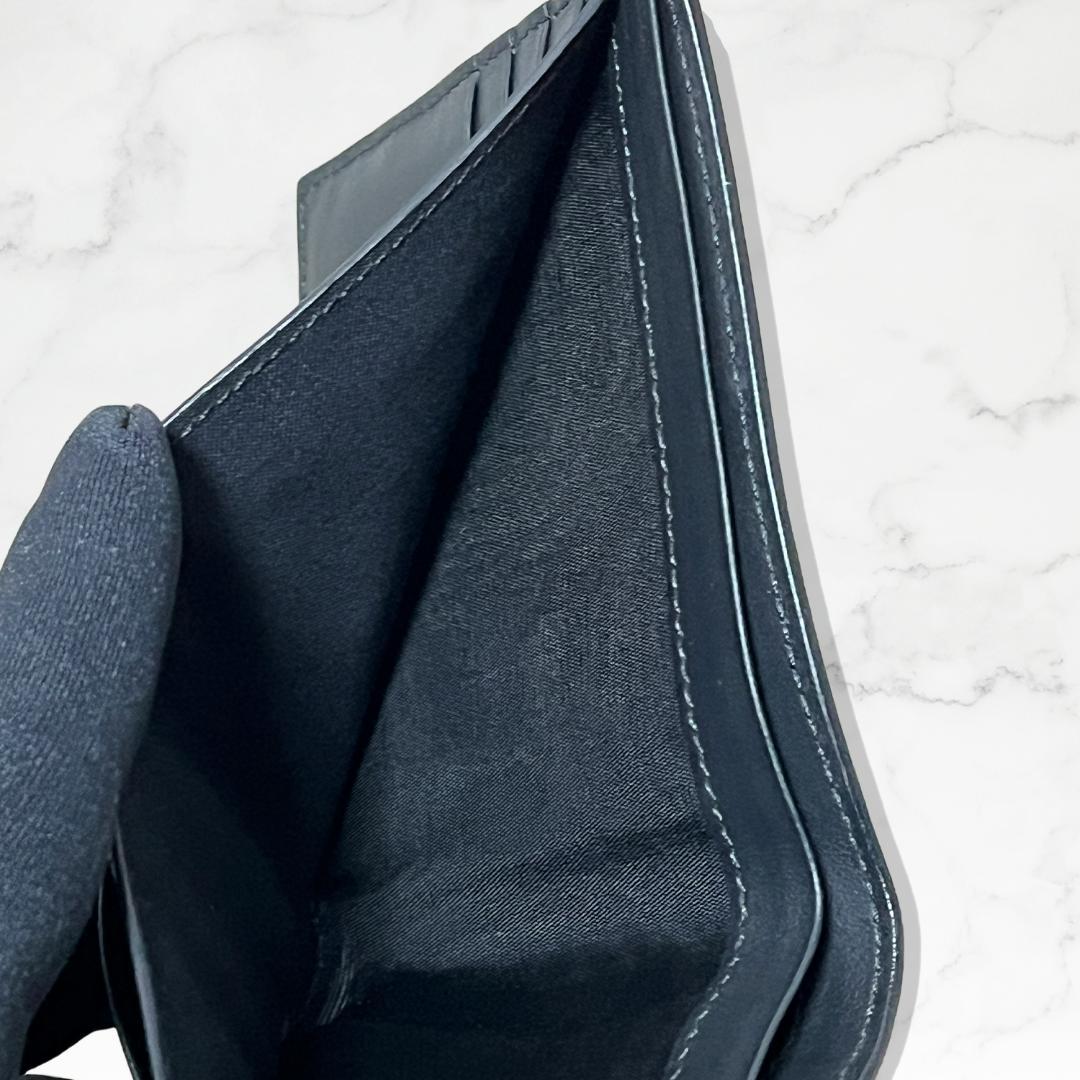 FENDI フェンディ 二つ折り財布 ブラック レザー モンスターアイ メンズ