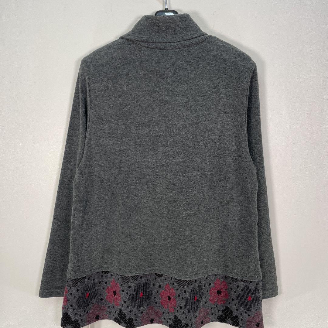 ７９５９【新品】レディースミセス　トップスカットソー 高級　日本製暖かチュニック