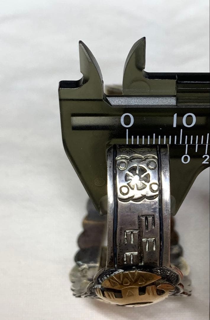 シルバーとゴールド ターコイズ バングル　925刻印18K刻印　ビンテージ