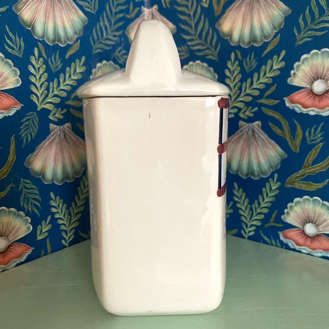 HBCM Béarn クレイユエモントロー バスク柄 陶器キャニスター【I】