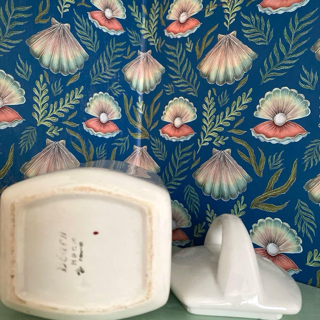 HBCM Béarn クレイユエモントロー バスク柄 陶器キャニスター【I】