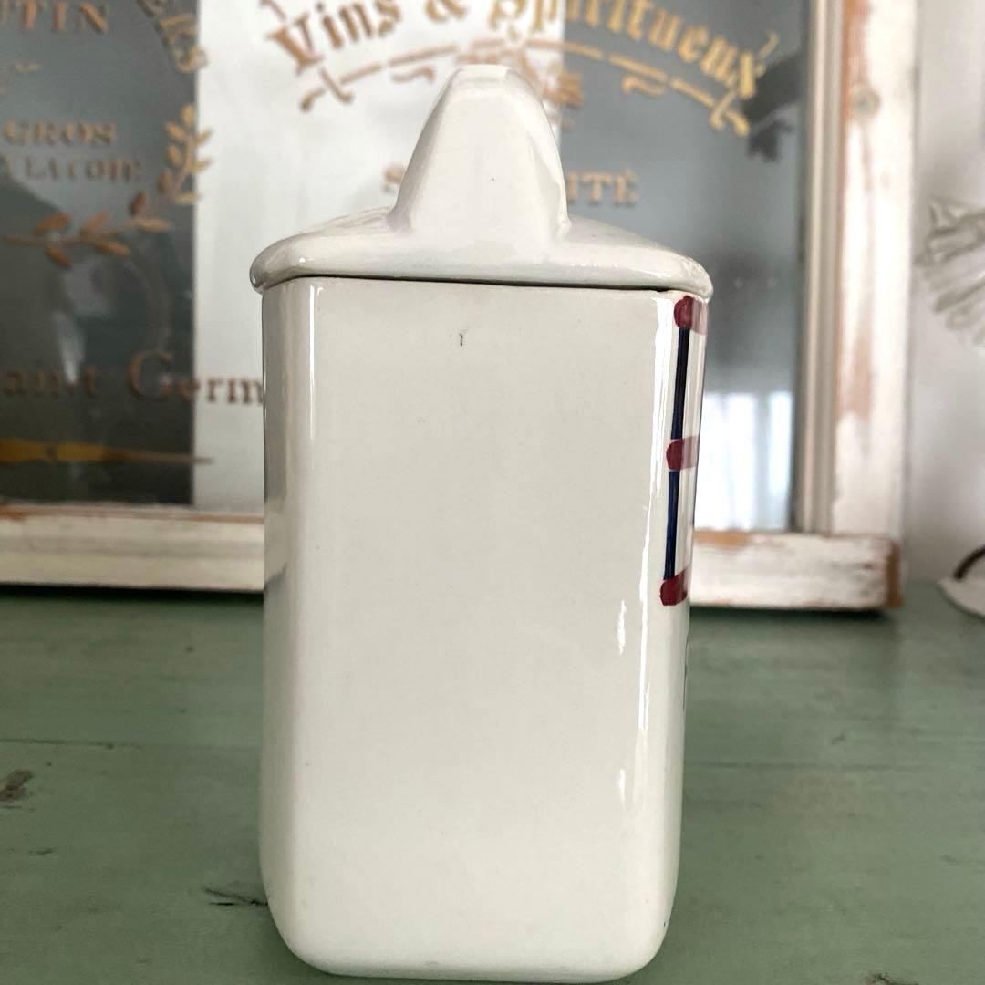 HBCM Béarn クレイユエモントロー バスク柄 陶器キャニスター【I】