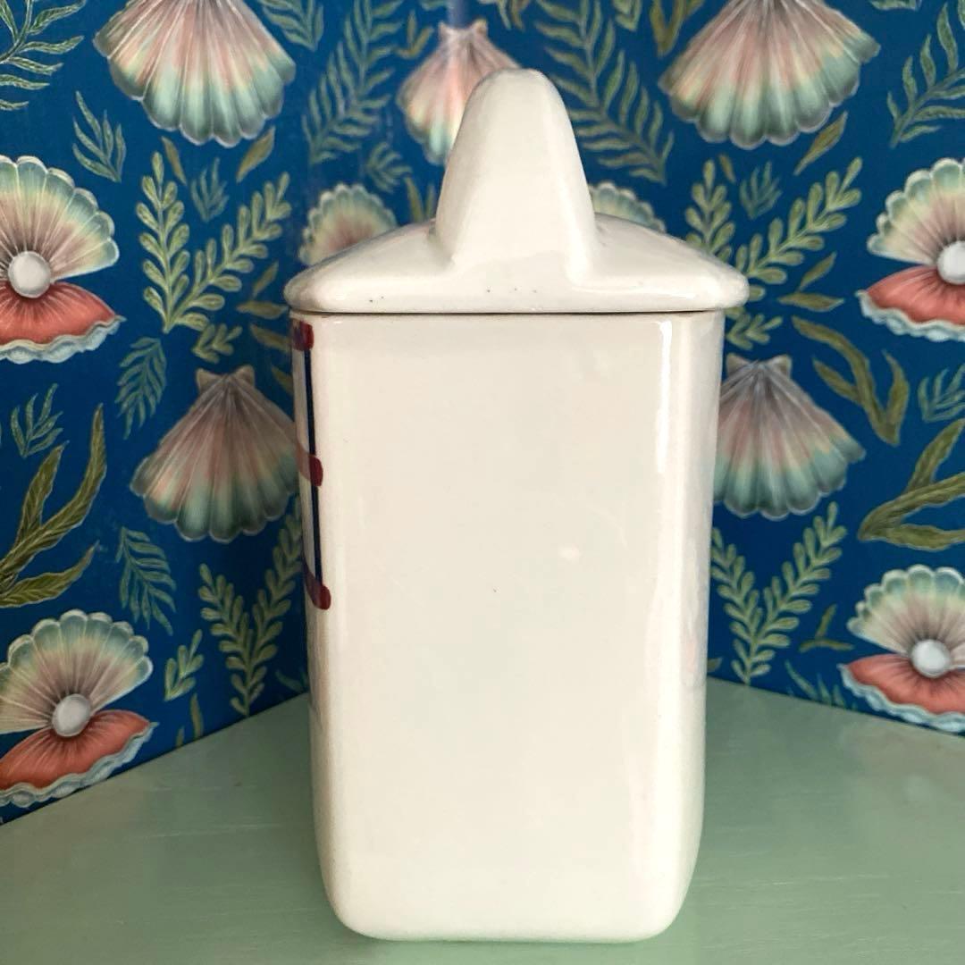 HBCM Béarn クレイユエモントロー バスク柄 陶器キャニスター【I】