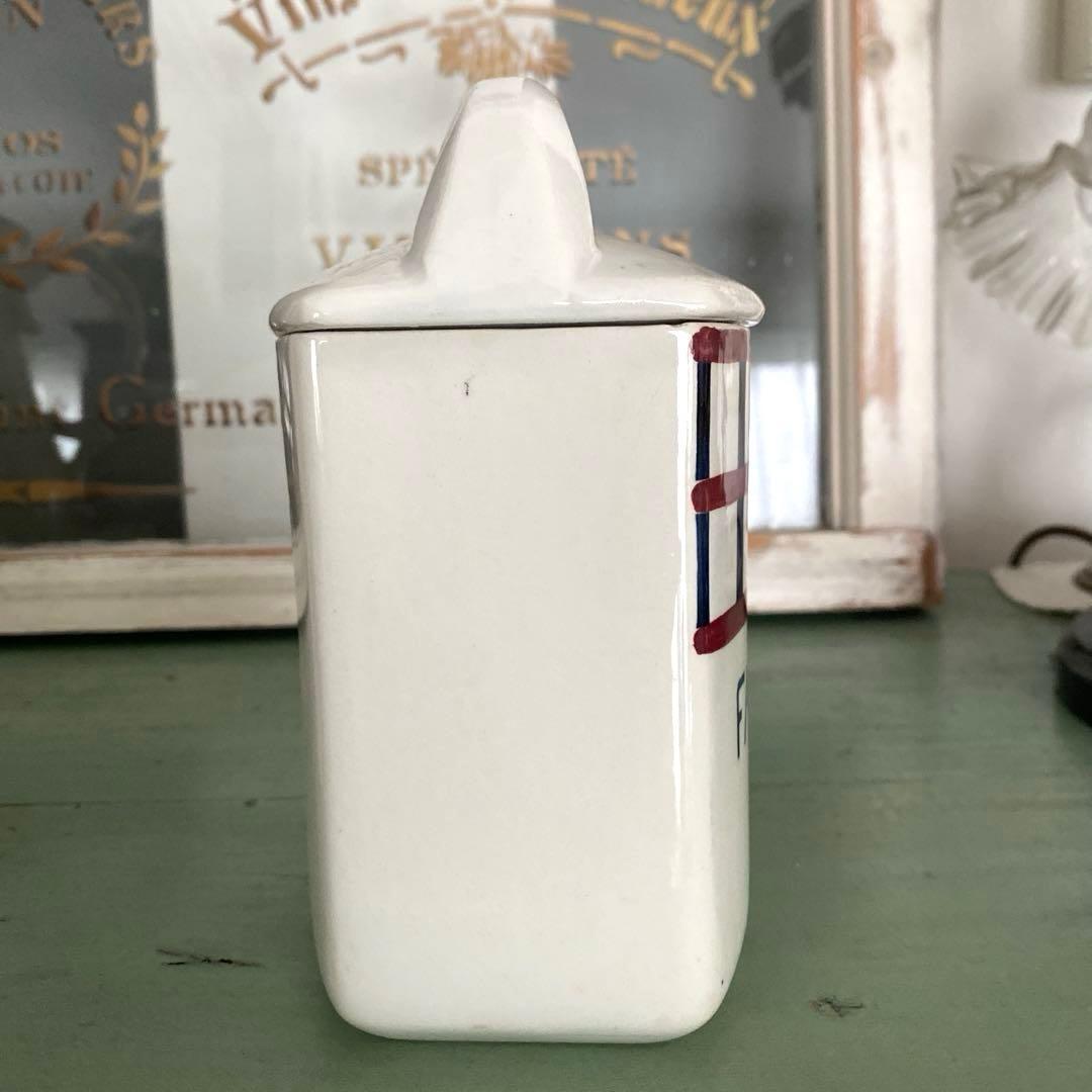 HBCM Béarn クレイユエモントロー バスク柄 陶器キャニスター【I】