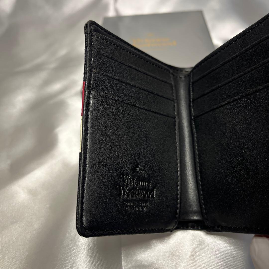 新品 Vivienne Westwood ブラック赤白ライン 三つ折り財布