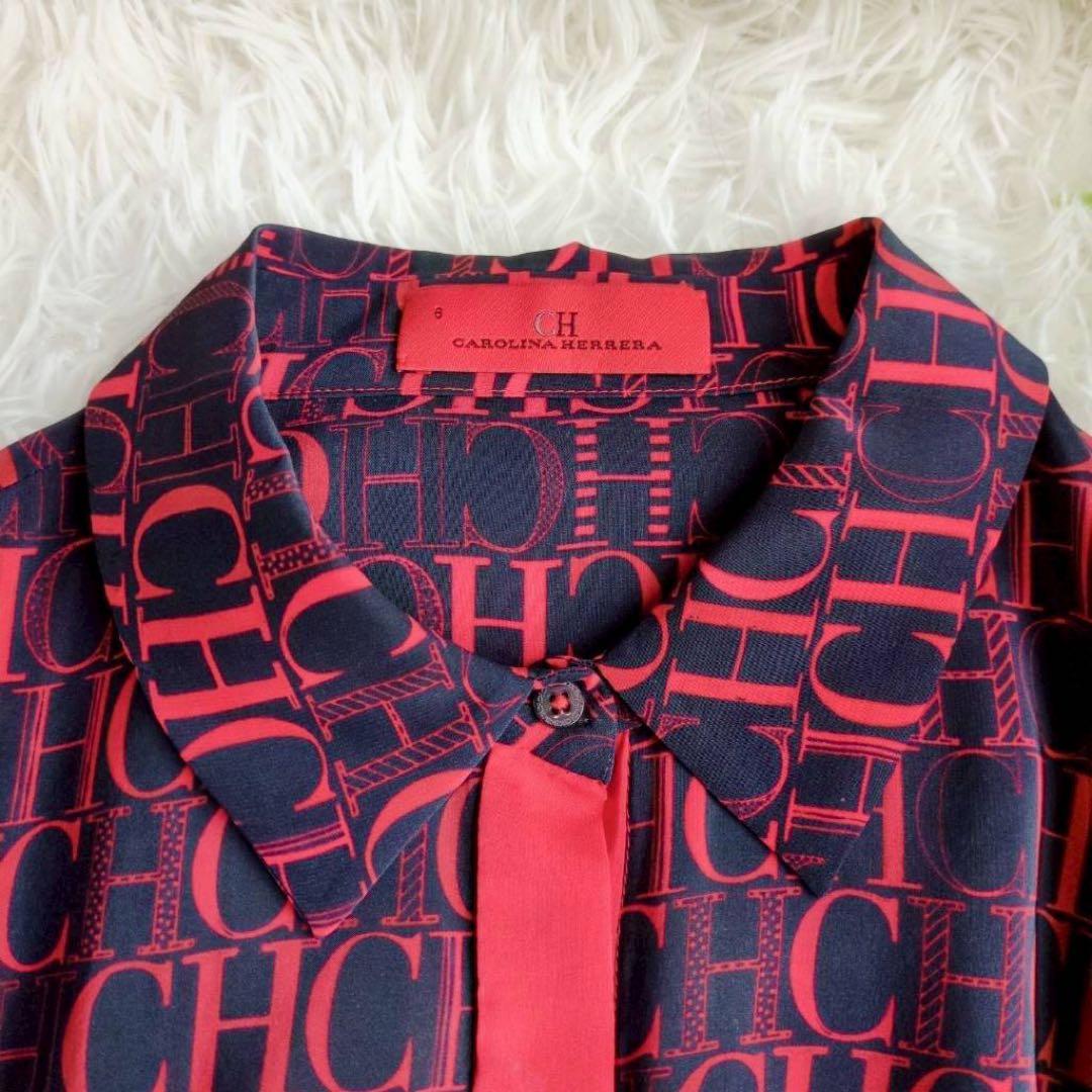 キャロリーナヘレラ ワンピース ロゴプリント 総柄 シンメトリー 6