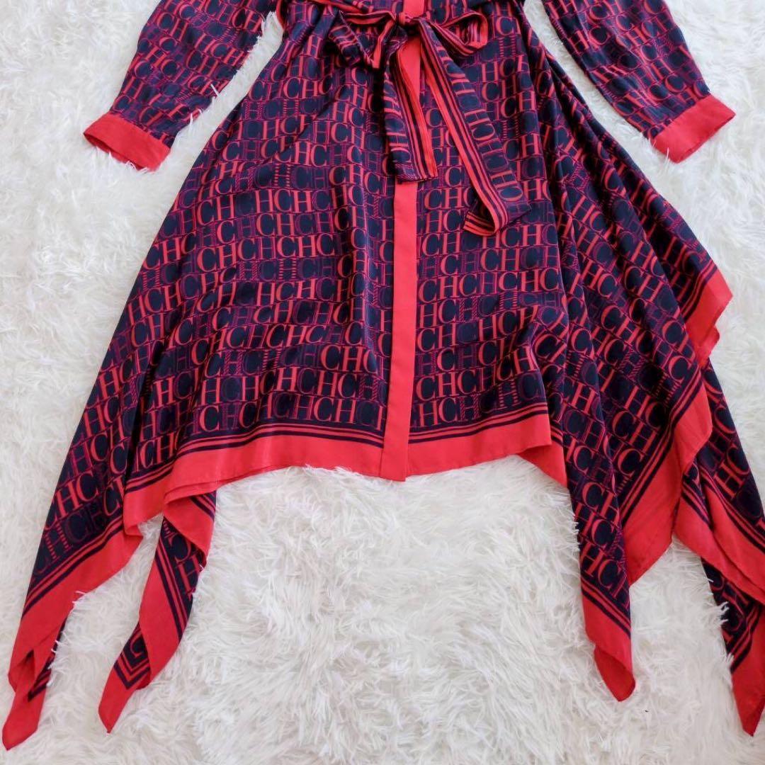 キャロリーナヘレラ ワンピース ロゴプリント 総柄 シンメトリー 6