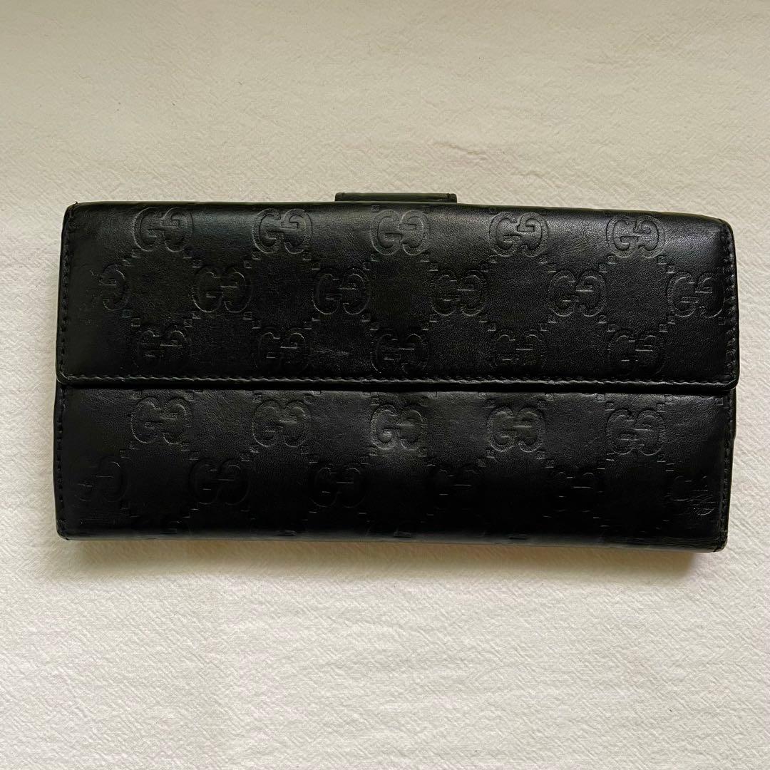 GUCCI ラブリーハート GGエンボス ブラック　長財布　1212-⑧