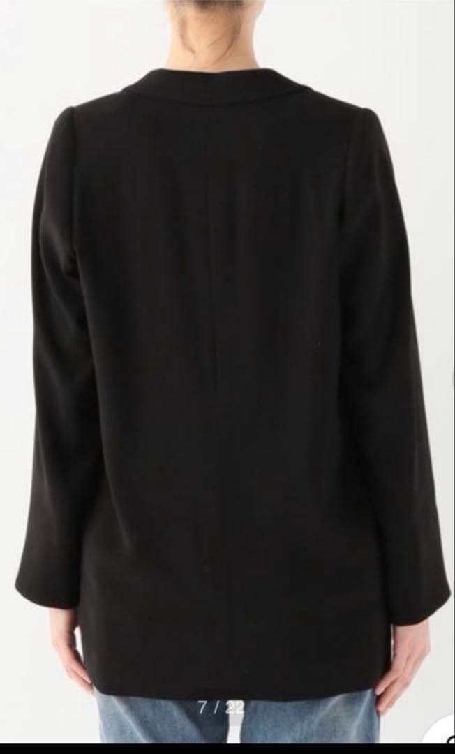 Deuxieme Class ジョーゼットジャケット　ブラック