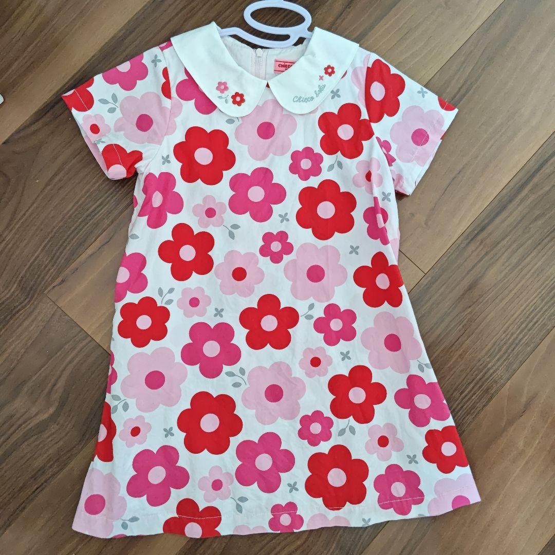 チエコサク 花柄半袖ワンピース 100cm